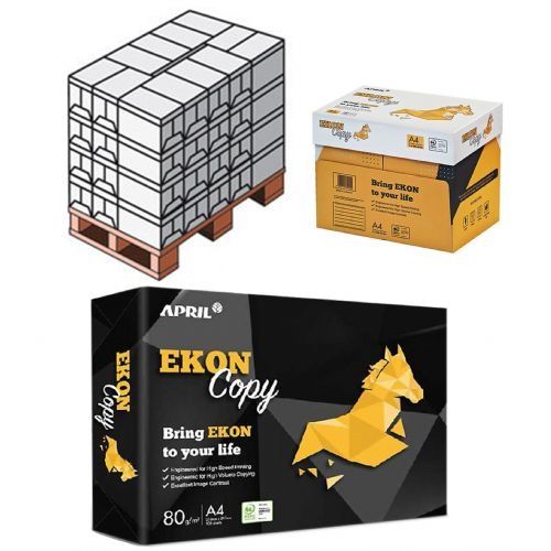 Carta Per Ufficio EKON Premium A4 75 Gr - Confezione Da 5 Risme (2500 Fogli), Per Stampanti E Fotocopiatrici